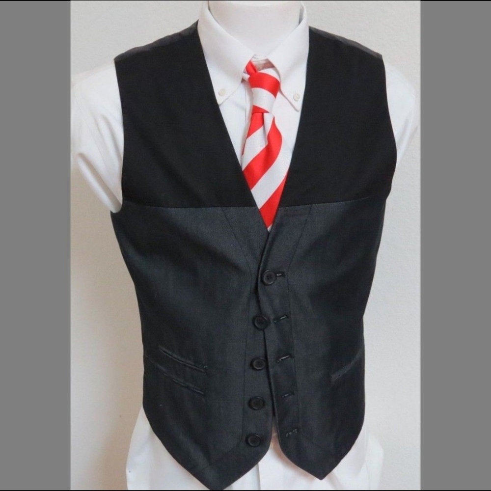Sz M Gray/Black Guess Men #42L Suit Vest